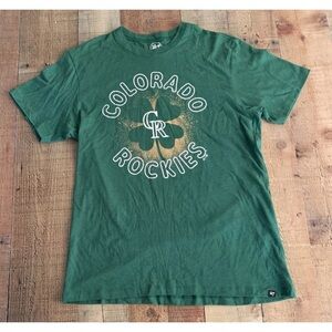 MLB 47’ Colorado Rockies Baseball Green Four Leaf Clover T-shirt Men’s Medium